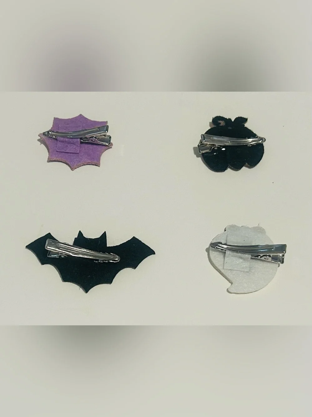 Claire's Glitter Halloween Hair Clips Orange Pumpkin Ghost Black Bat Spider Web